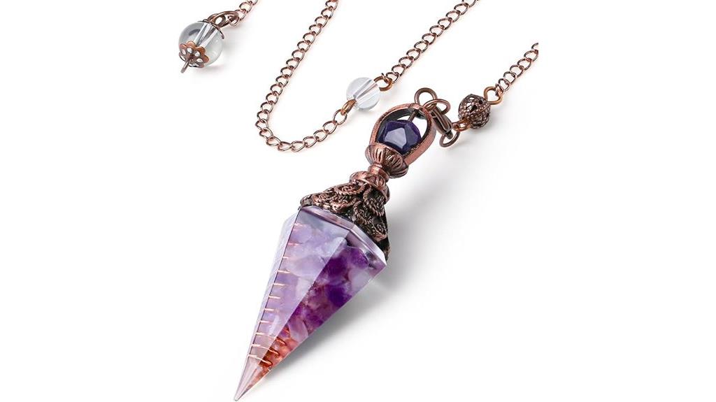 amethyst crystal healing pendulum