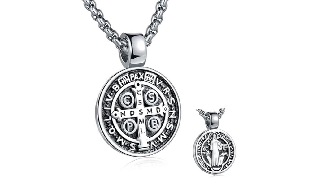 benedictine exorcism medal necklace
