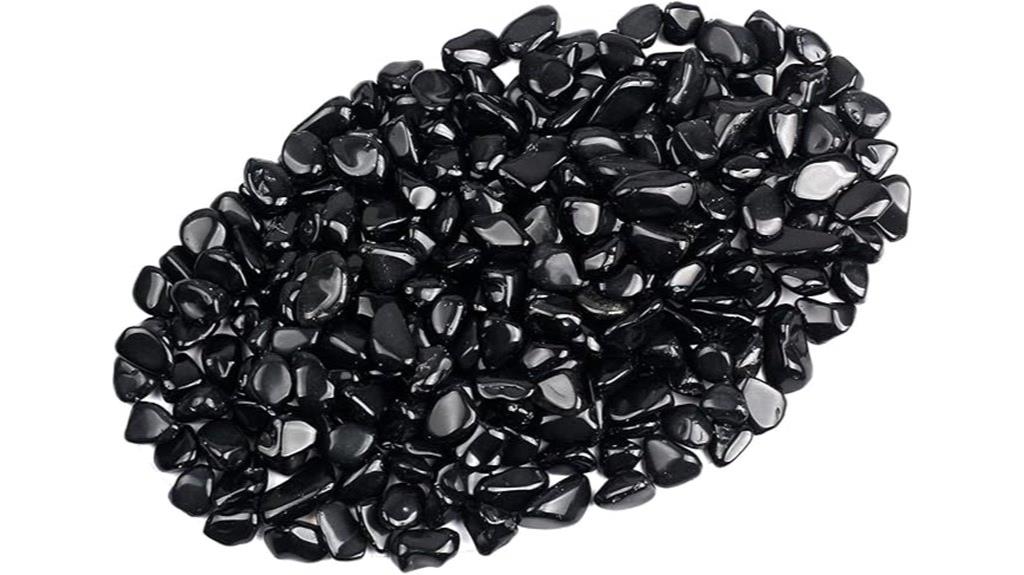 black obsidian tumbled chips