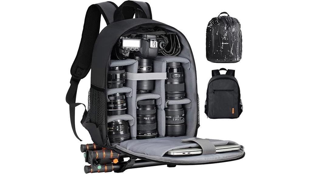 compact black camera bag