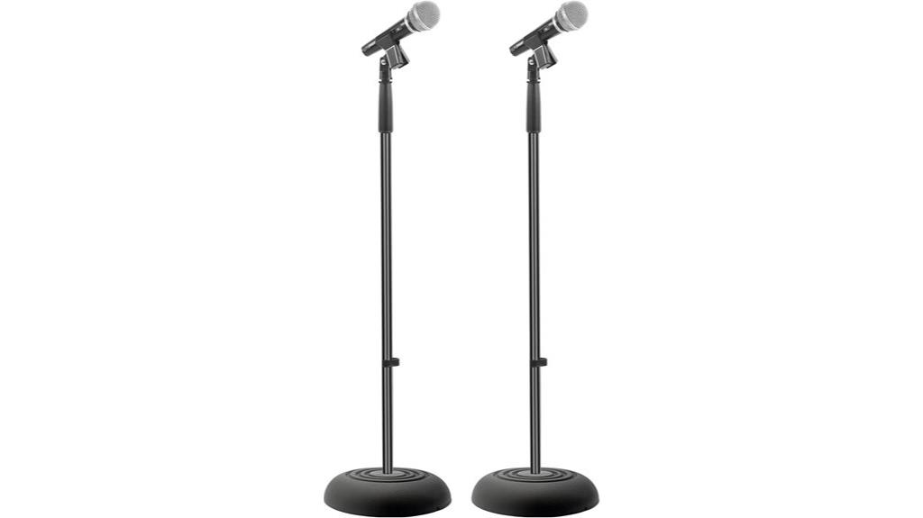 compact microphone stand pair
