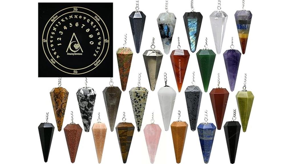 crystal pendulums with board