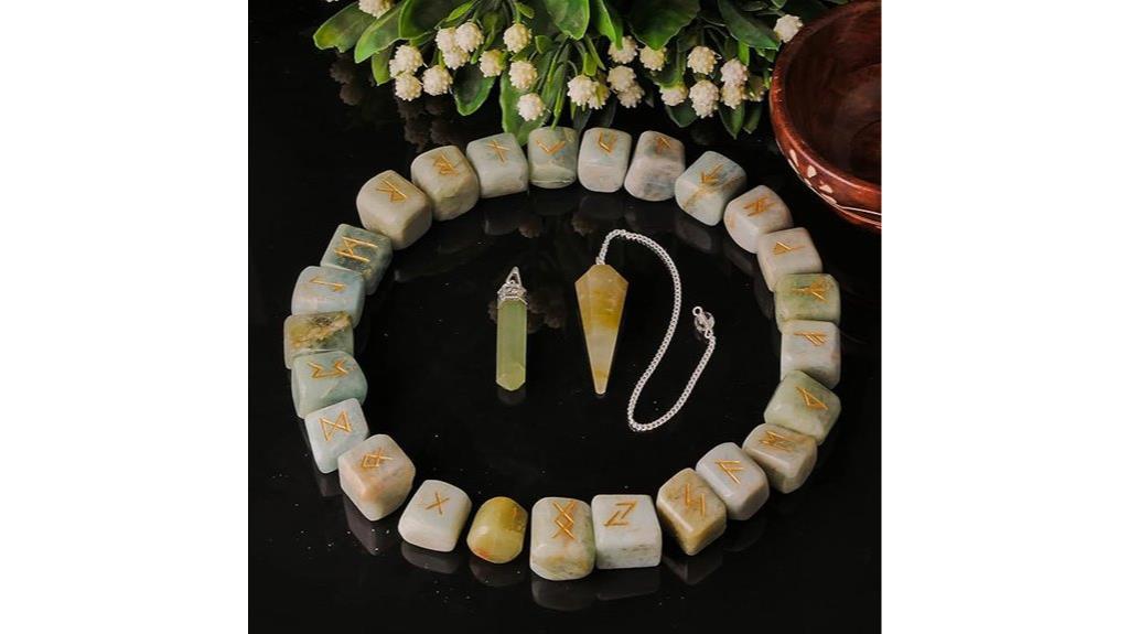 engraved rune stones set