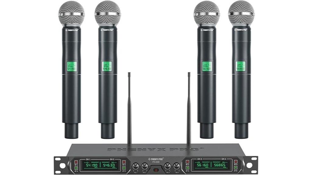 four handheld wireless mics