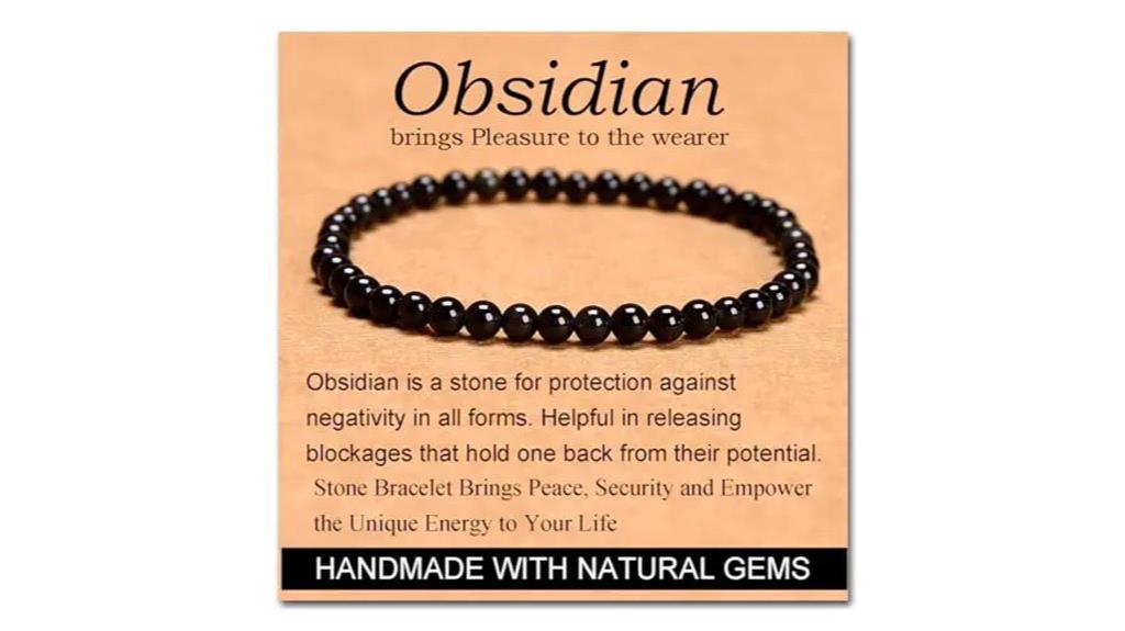 handmade black obsidian bracelet