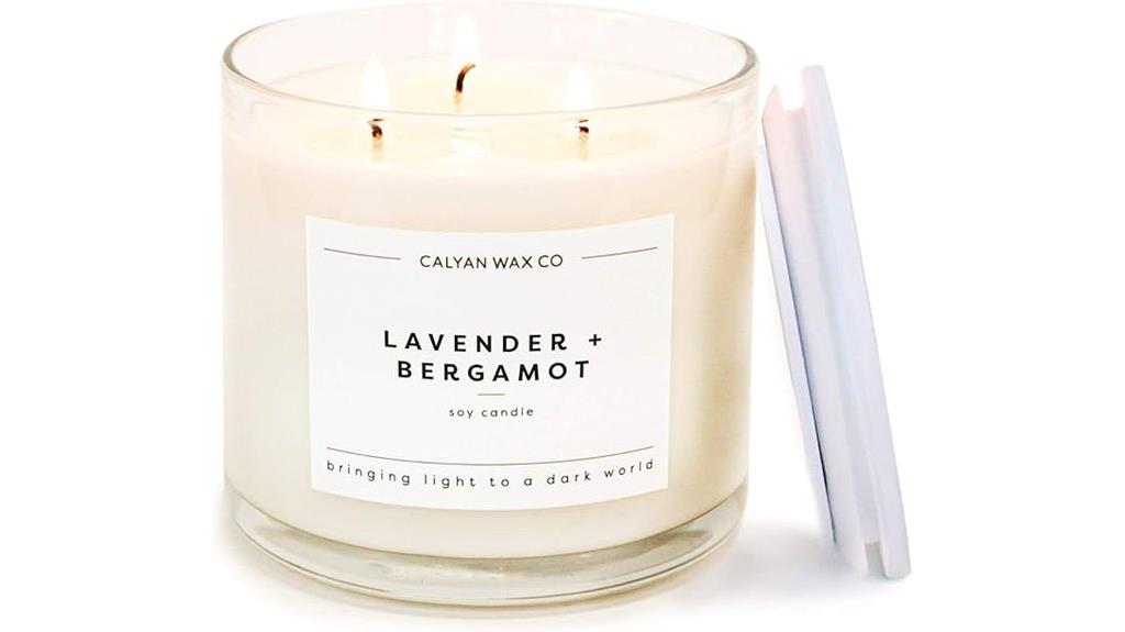 lavender bergamot scented candle