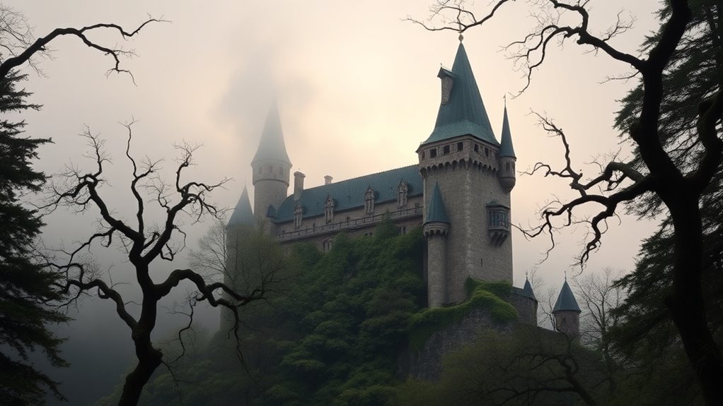 medieval castle with haunting