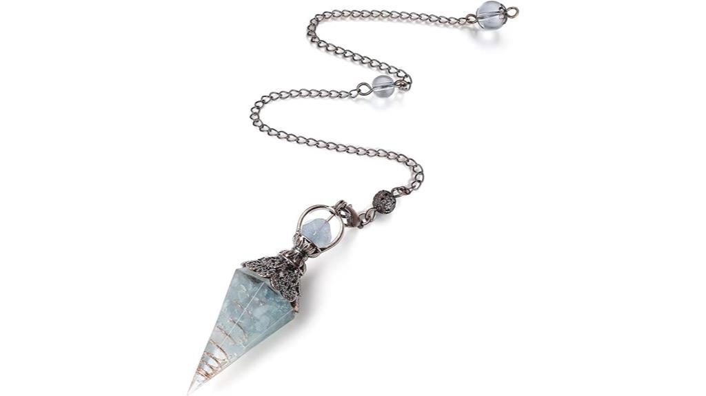 natural aquamarine dowsing pendulum