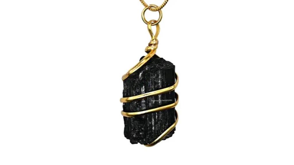 raw black tourmaline necklace