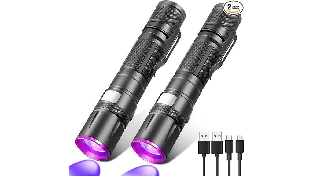 rechargeable uv flashlight pack