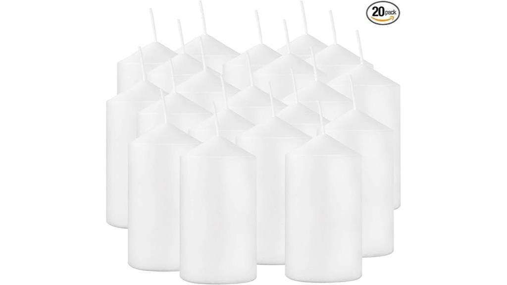white pillar candles set