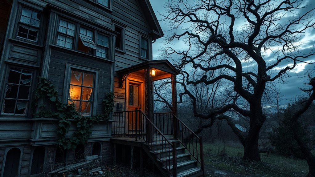 eerie rustic haunted house