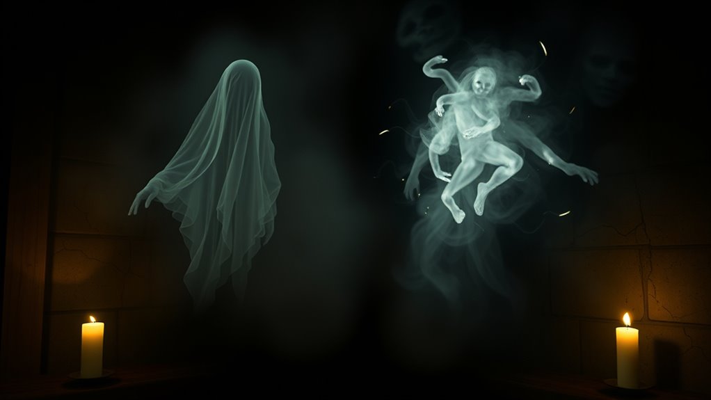 ghosts residual repetitive unaware poltergeists active responsive manipulative