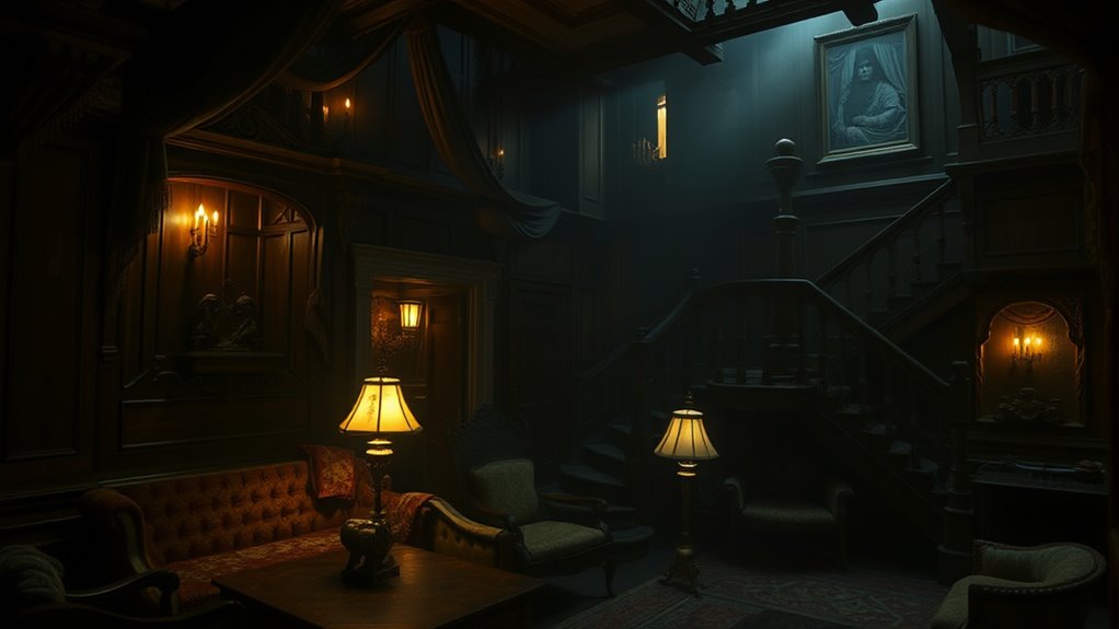 haunted mansion with spirits