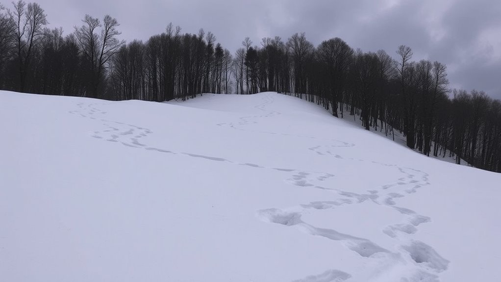mysterious winter animal tracks