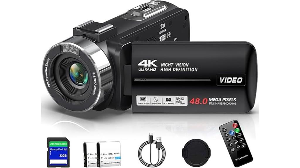 4k camcorder with zoom