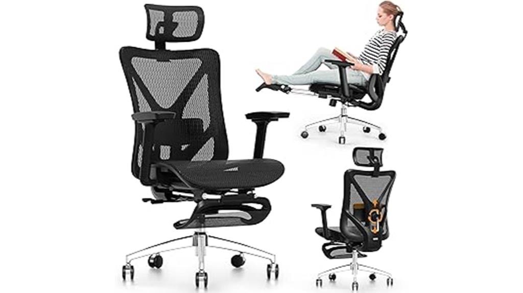 adjustable lumbar support office chair