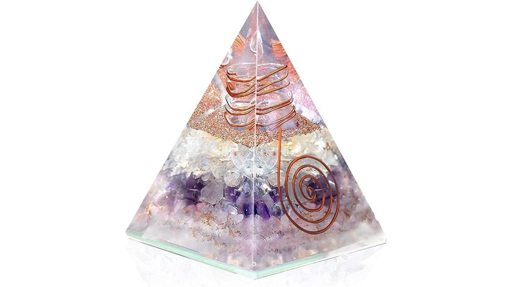 amethyst rose quartz pyramid