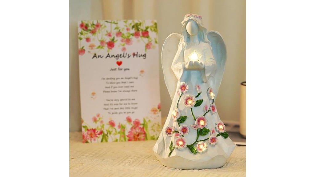 angel figurines with light