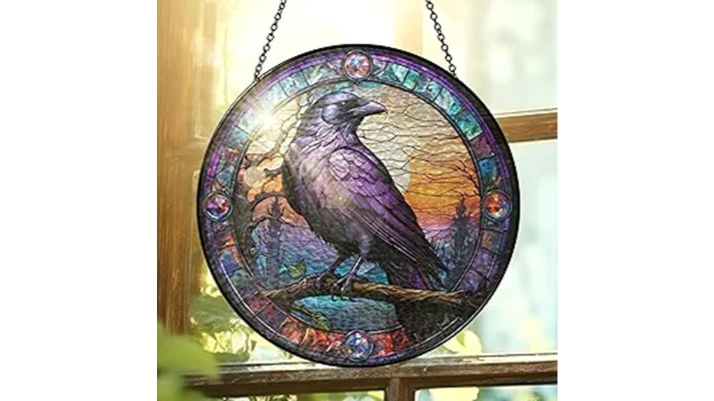 black crow stained glass