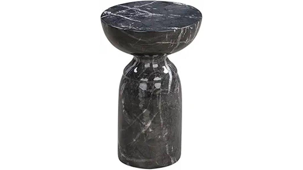 black faux marble side table