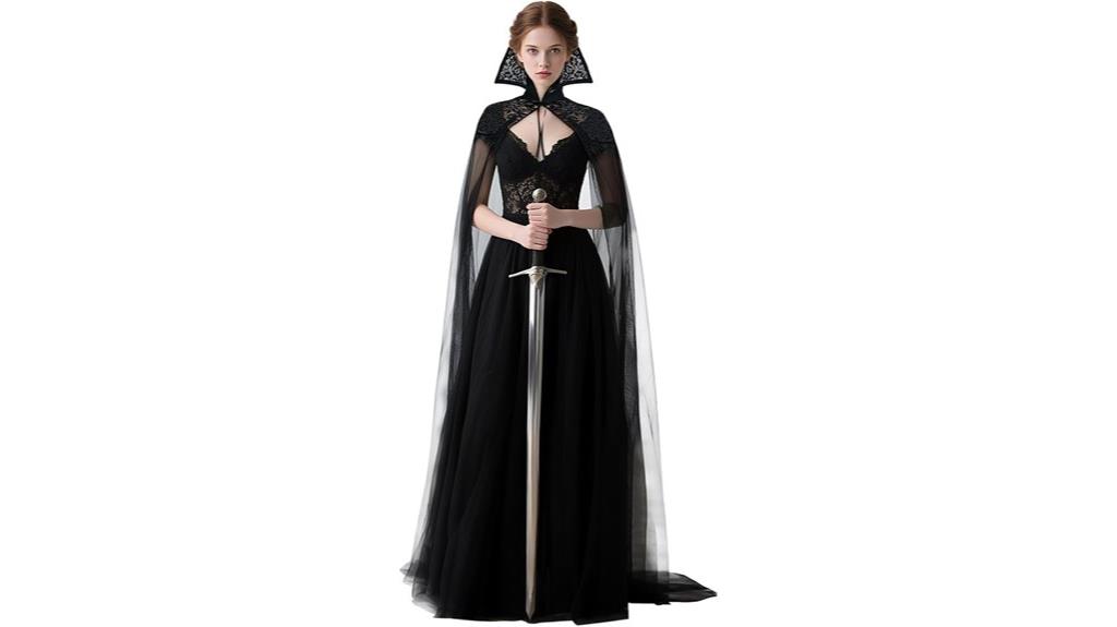 black lace vampire cloak