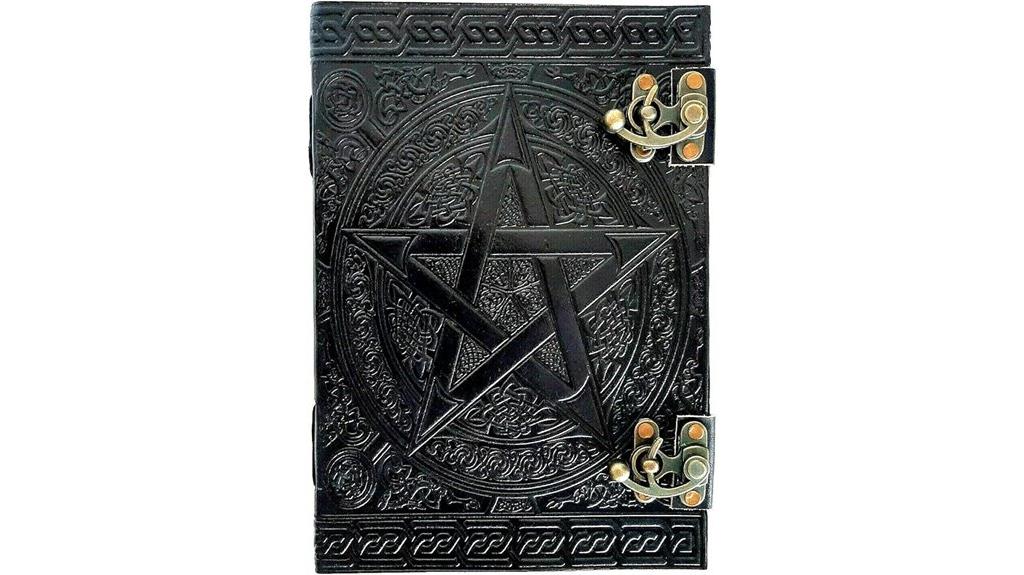 black leather pentacle journal