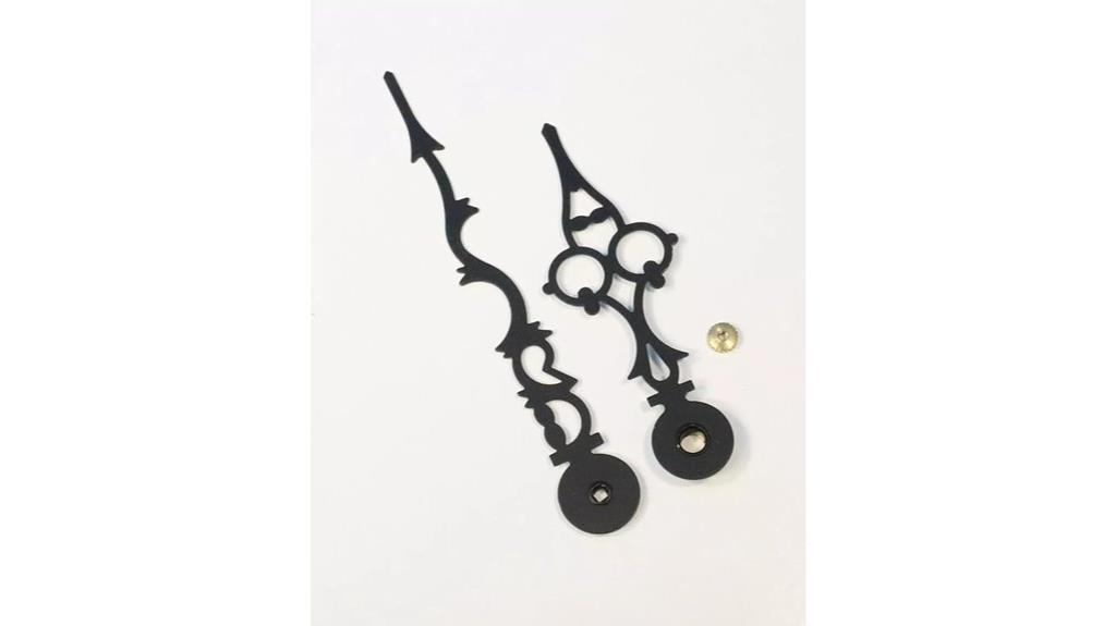 black metal clock hands