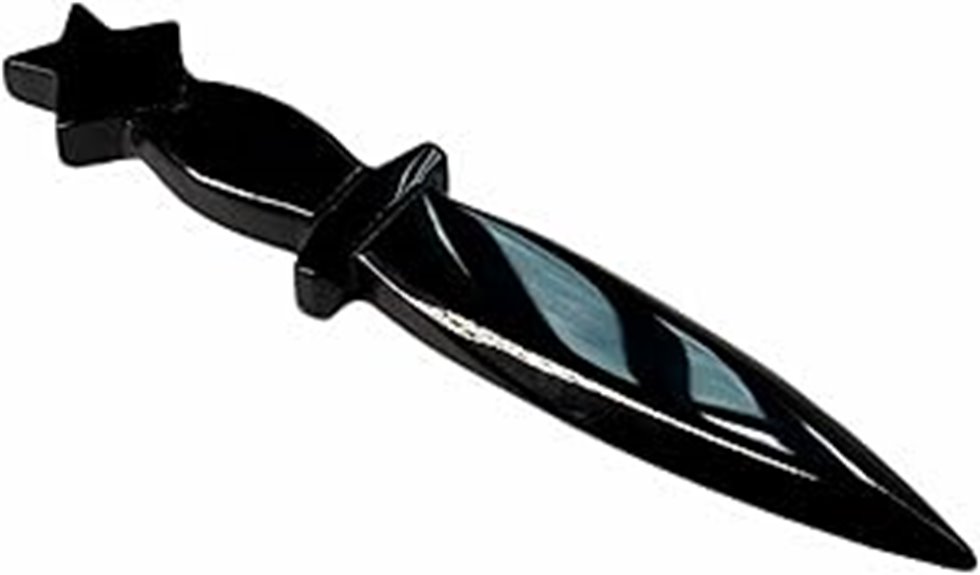 black obsidian pentagram athame