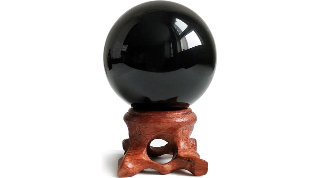 black obsidian sphere 45mm