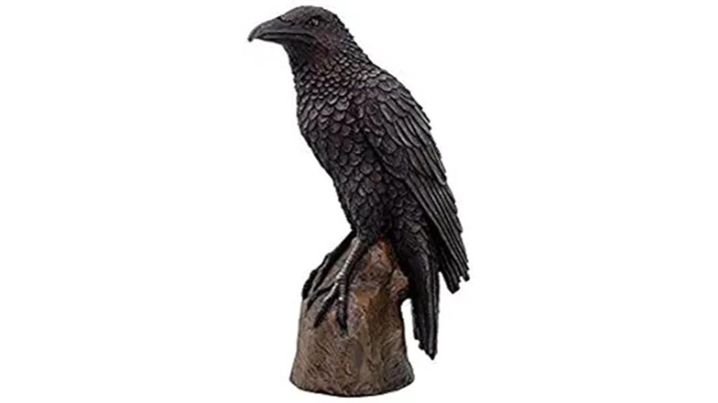 black raven stump figurine