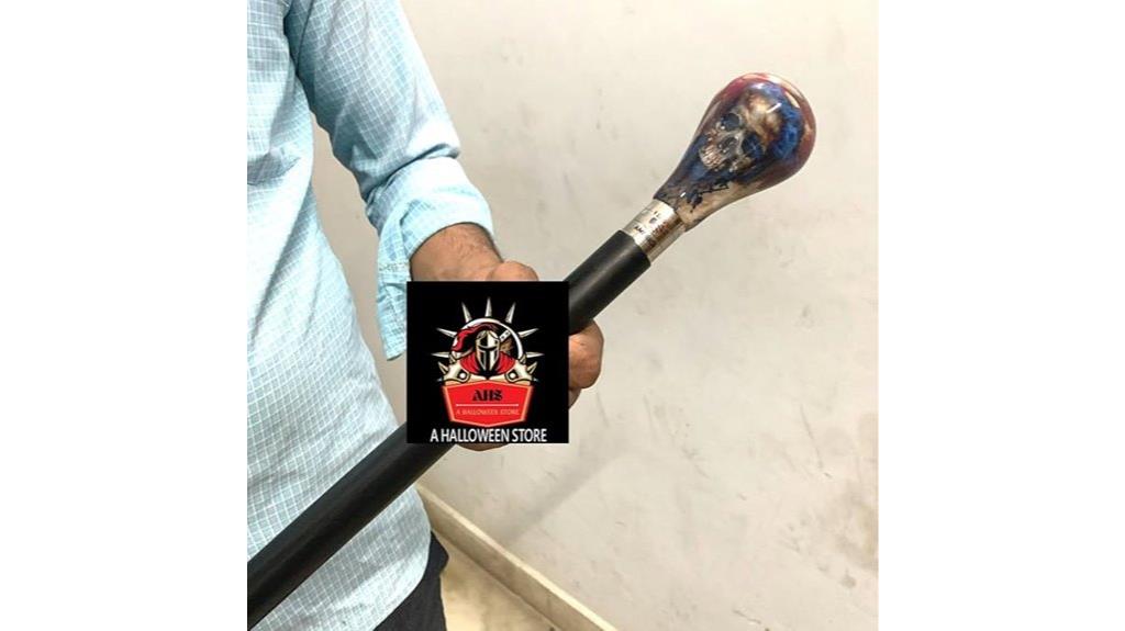 black skull foldable stick