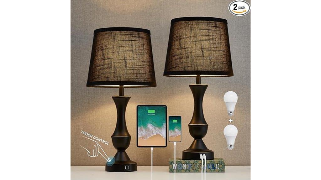 black touch table lamps