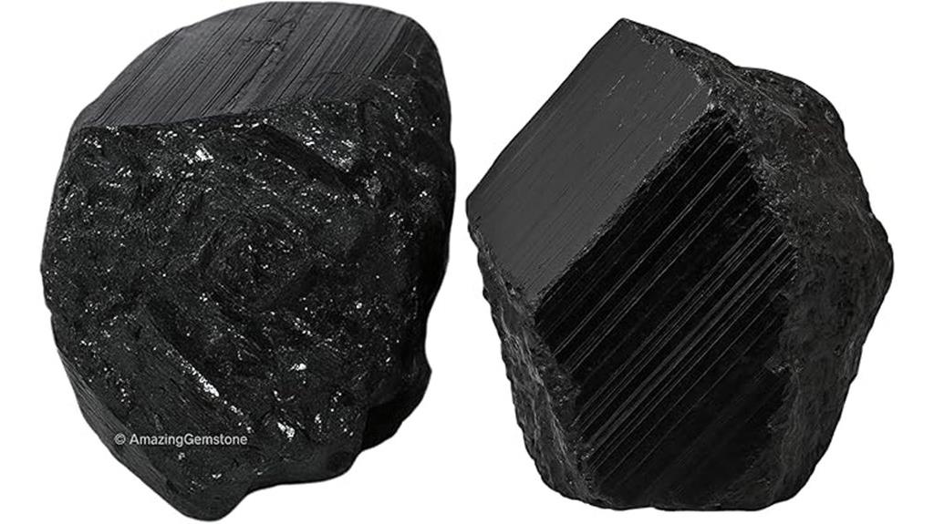 black tourmaline crystal pair