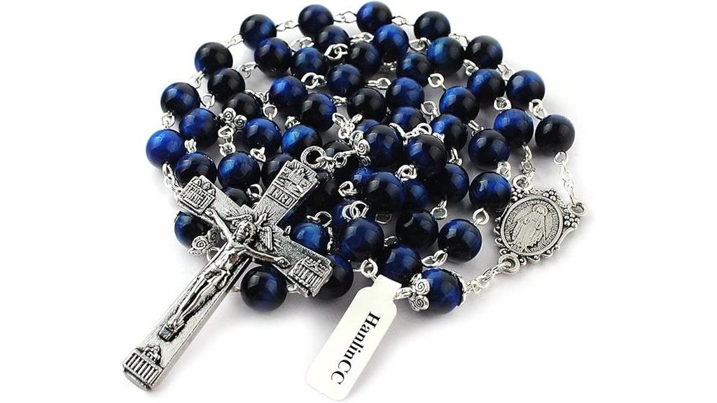 blue tiger eyes rosary