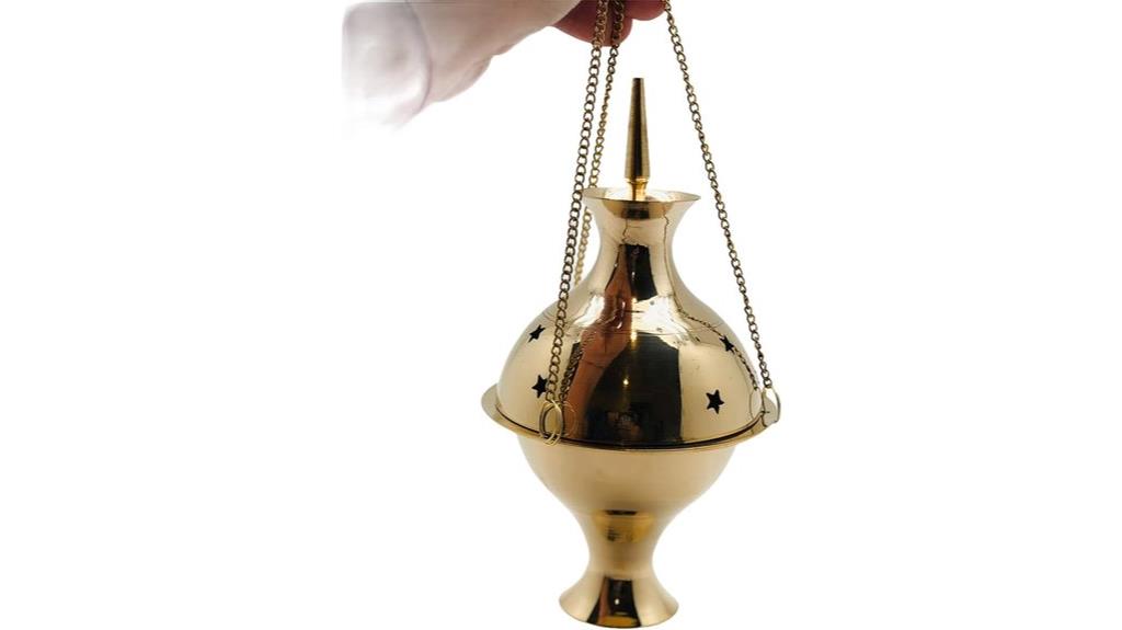 brass chain hanging censer