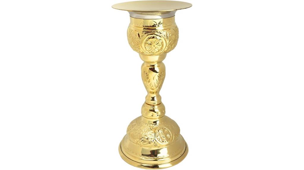 brass chalice and paten