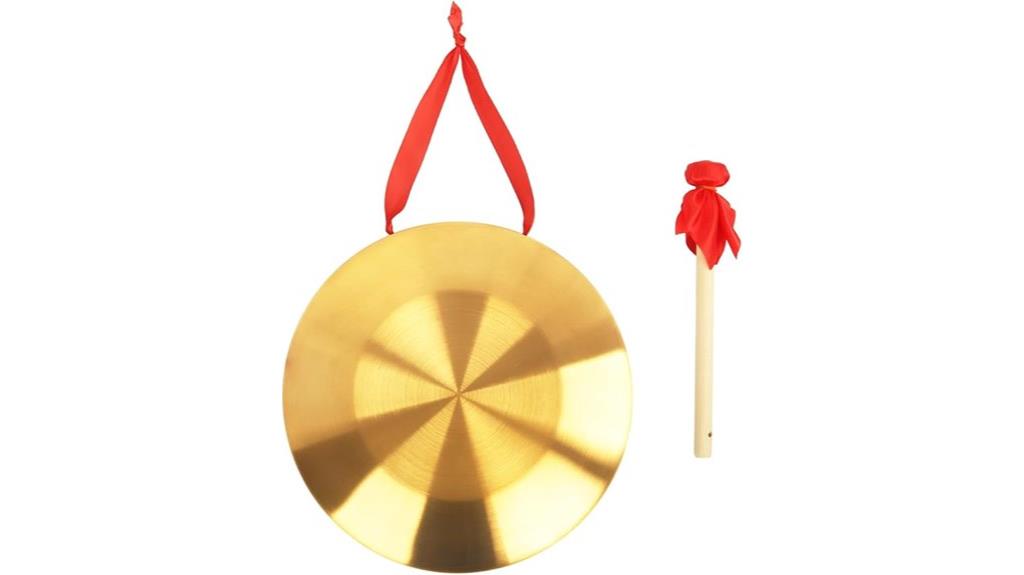 brass gong with mallet