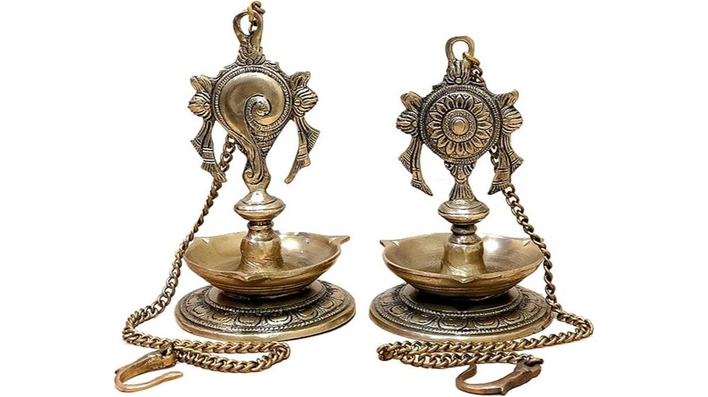 brass hanging diya lamp