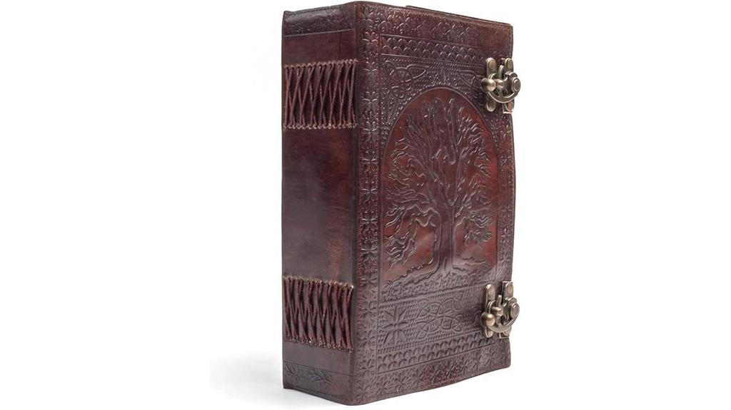 brown leather sketchbook journal