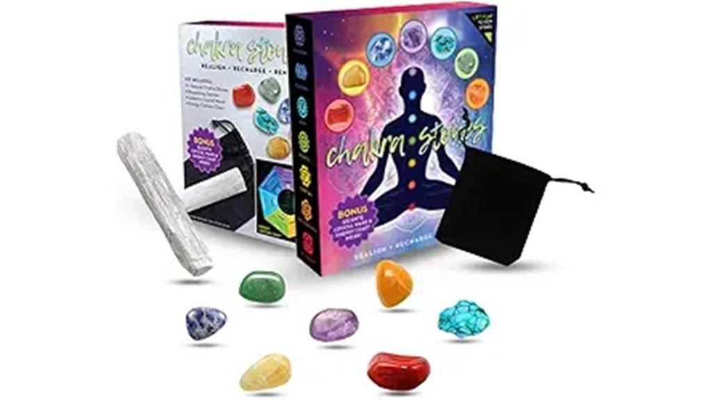 chakra crystal set with wand