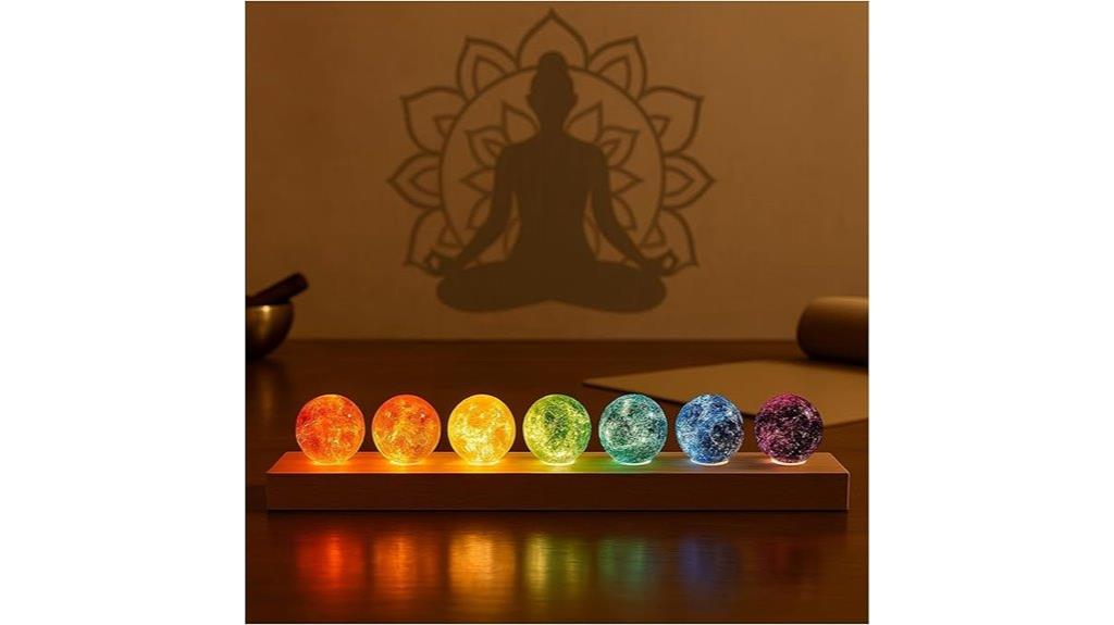 chakra crystals with stand
