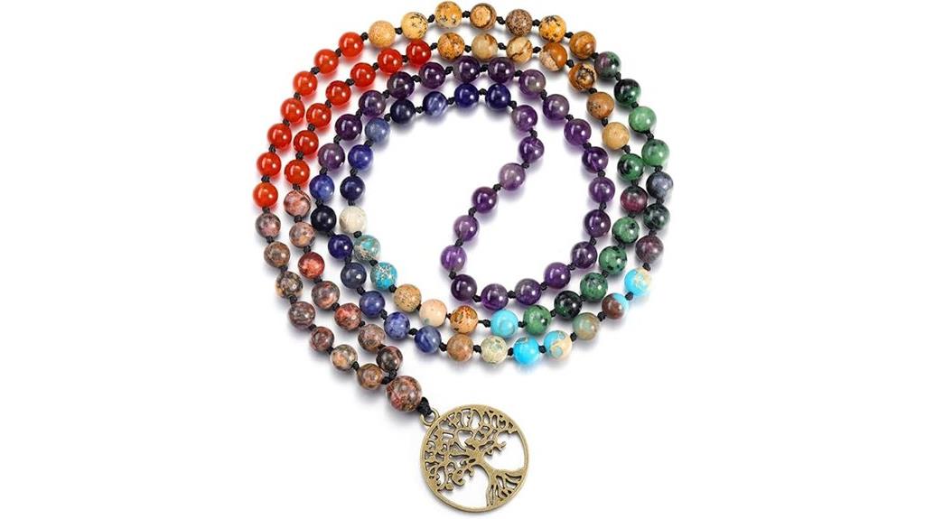 chakra gemstone mala necklace