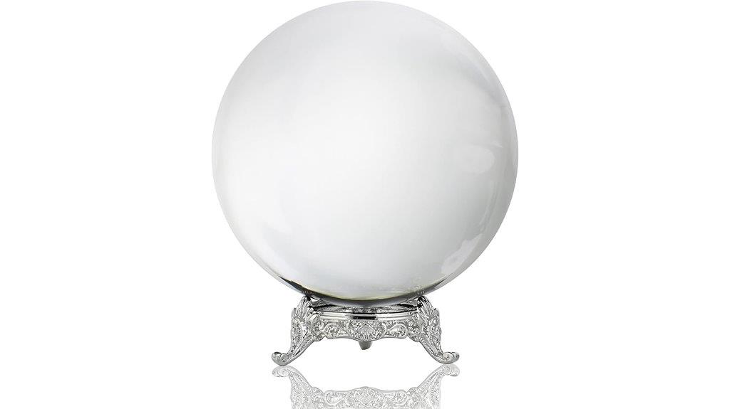 clear crystal ball stand