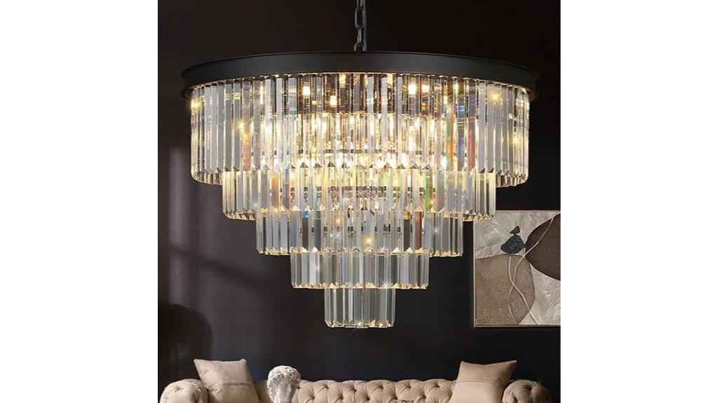 contemporary black crystal chandelier