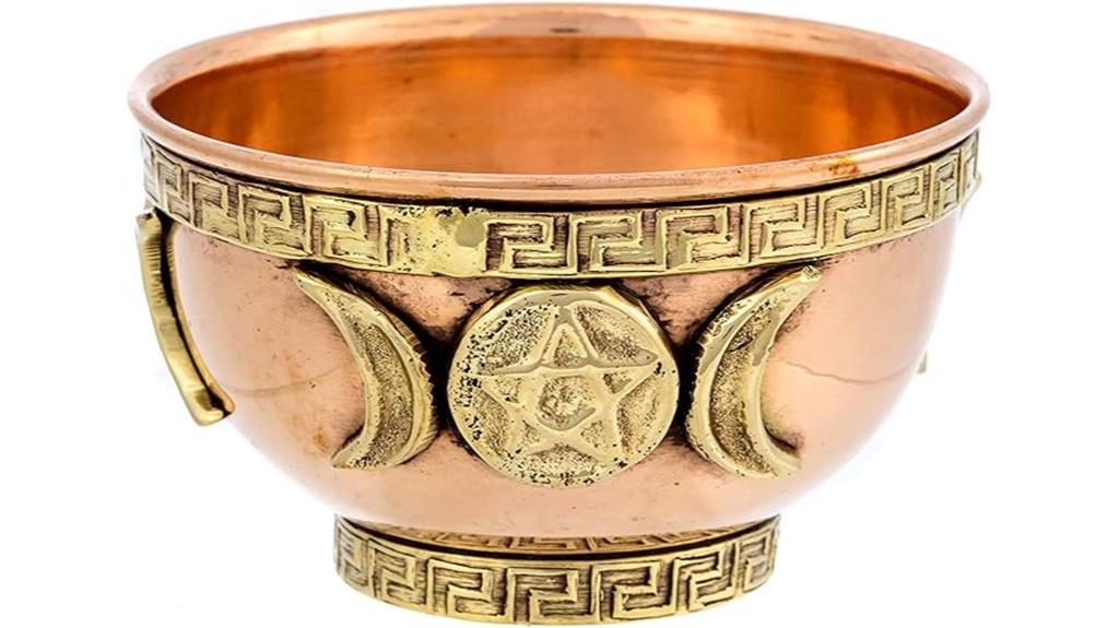 copper triple moon bowl