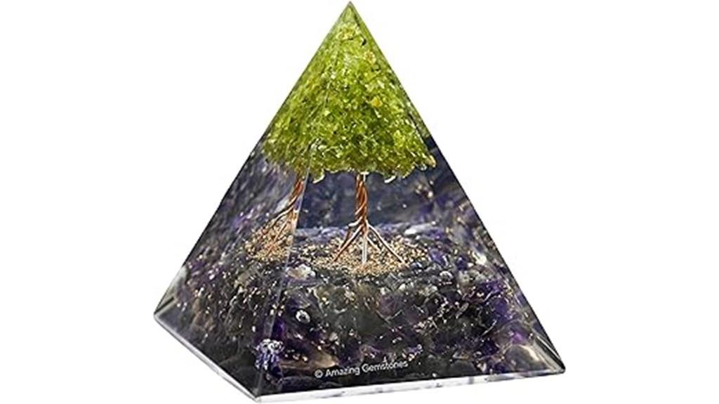 crystal energy gemstone pyramid