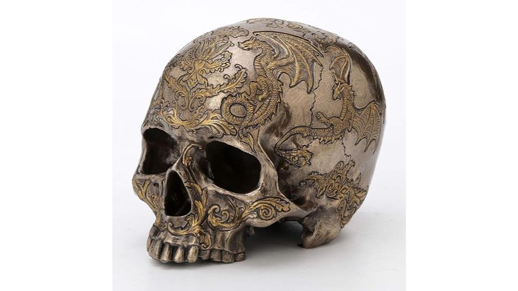 dragon skull coat statue