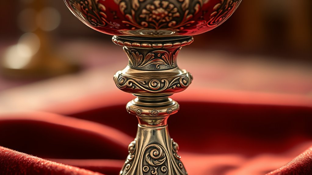 elegant antique silver chalices