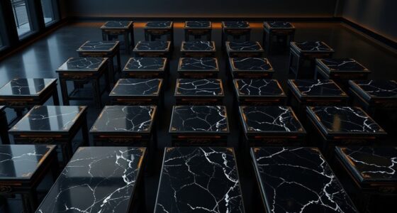 elegant black ritual tables
